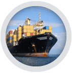 cargo ship out on the ocean