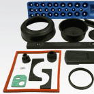 Cut and molded rubber samples