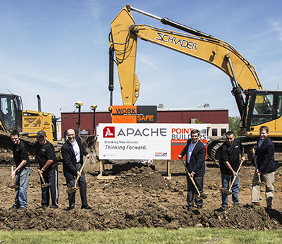 Apache employee-owners taking part in Apache's groundbreaking ceremony