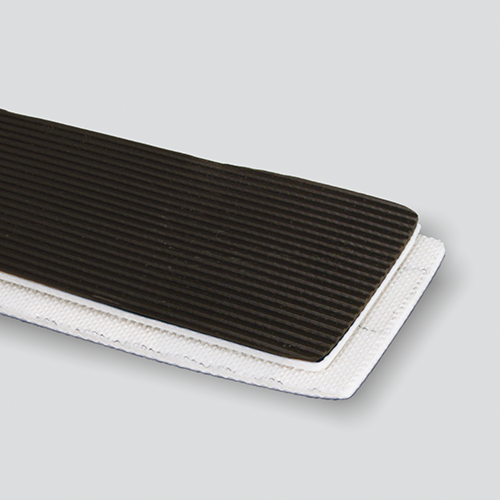 2-Ply 100# Polyester Black PVC Longitudinal Rib x Bare Whisper Weave Antistatic/Fire Retardant