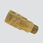 1/4" Quick Disconnect Socket x 1/4" Male Pipe Thread Air Hose Adapter — Brass