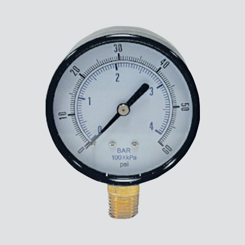 2-1/2" 1000 PSI Dry Pressure Gauge — 1/4" Male Pipe Thread Lower Mount