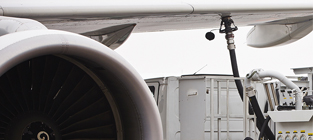 Airplane being refueled