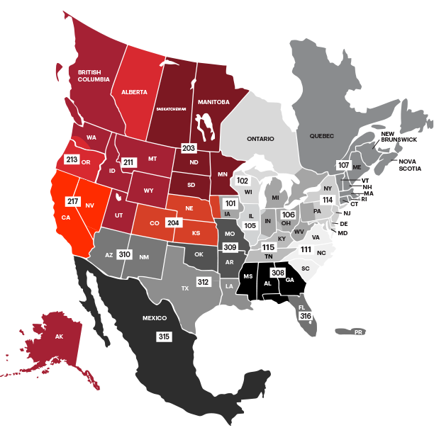 Industrial Sales Territory Map